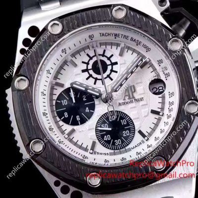 Clone AP Royal Oak Offshore Survivor Limited Edition 48mm White Chronograph Dial